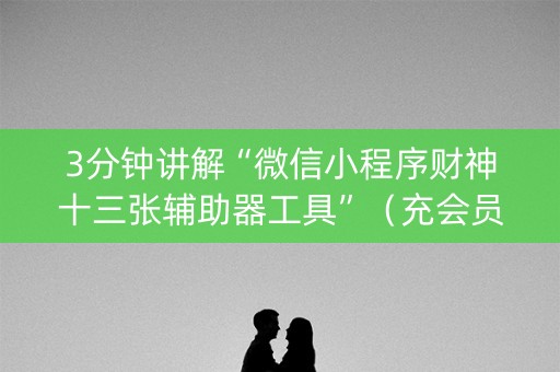 3分钟讲解“微信小程序财神十三张辅助器工具”（充会员胜率高)