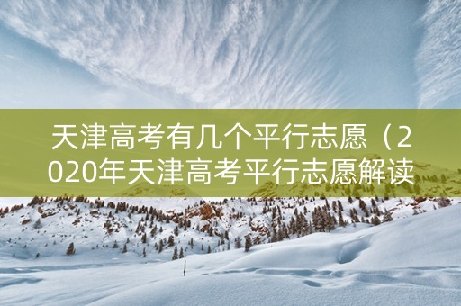 天津高考有几个平行志愿（2020年天津高考平行志愿解读）