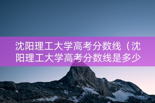 沈阳理工大学高考分数线（沈阳理工大学高考分数线是多少）