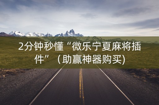 2分钟秒懂“微乐宁夏麻将插件”（助赢神器购买)