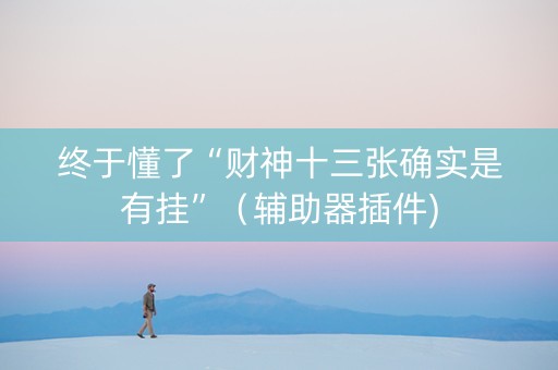 终于懂了“财神十三张确实是有挂”（辅助器插件)
