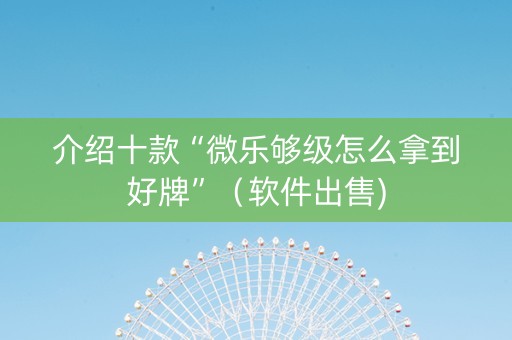 介绍十款“微乐够级怎么拿到好牌”（软件出售)