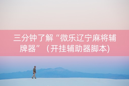 三分钟了解“微乐辽宁麻将辅牌器”（开挂辅助器脚本)