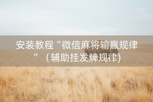 安装教程“微信麻将输赢规律”（辅助挂发牌规律)