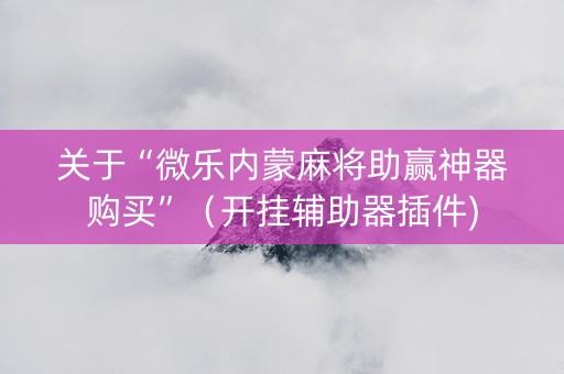 关于“微乐内蒙麻将助赢神器购买”（开挂辅助器插件)