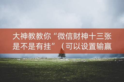 大神教教你“微信财神十三张是不是有挂”（可以设置输赢吗)