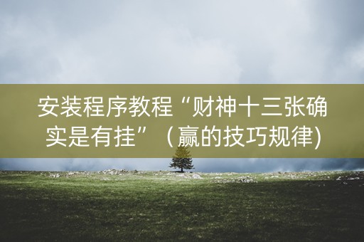 安装程序教程“财神十三张确实是有挂”（赢的技巧规律)