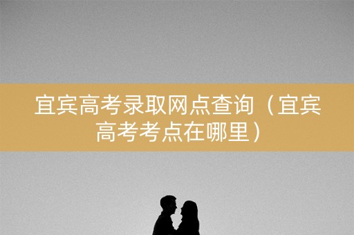 宜宾高考录取网点查询（宜宾高考考点在哪里）