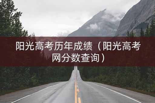 阳光高考历年成绩（阳光高考网分数查询）