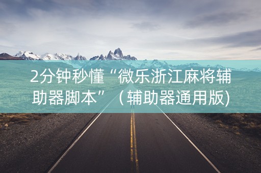 2分钟秒懂“微乐浙江麻将辅助器脚本”（辅助器通用版)