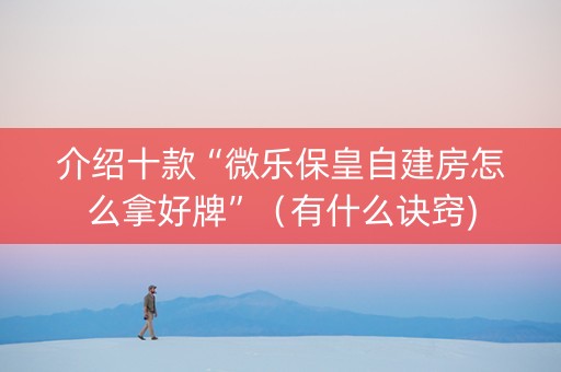 介绍十款“微乐保皇自建房怎么拿好牌”（有什么诀窍)