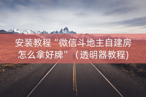 安装教程“微信斗地主自建房怎么拿好牌”（透明器教程)
