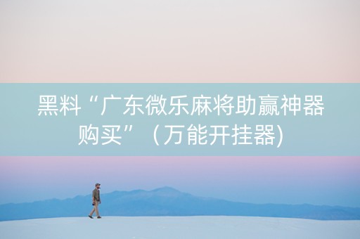 黑料“广东微乐麻将助赢神器购买”（万能开挂器)