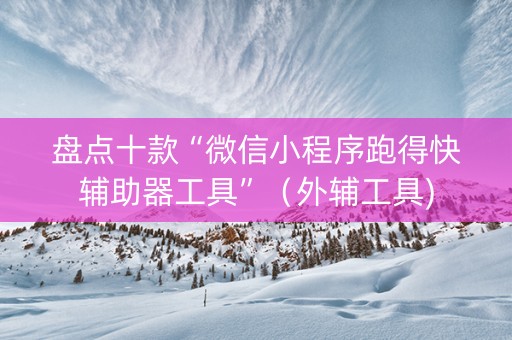 盘点十款“微信小程序跑得快辅助器工具”（外辅工具)