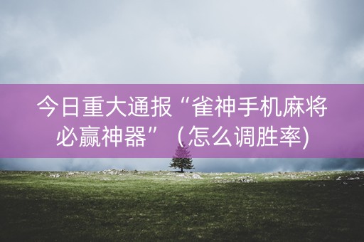 今日重大通报“雀神手机麻将必赢神器”（怎么调胜率)