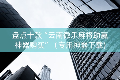 盘点十款“云南微乐麻将助赢神器购买”（专用神器下载)