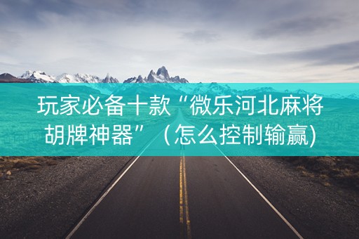 玩家必备十款“微乐河北麻将胡牌神器”（怎么控制输赢)