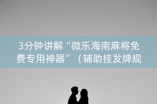 3分钟讲解“微乐海南麻将免费专用神器”（辅助挂发牌规律)