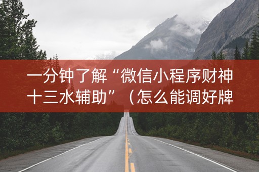 一分钟了解“微信小程序财神十三水辅助”（怎么能调好牌)
