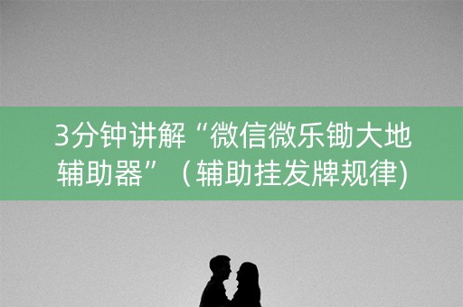3分钟讲解“微信微乐锄大地辅助器”（辅助挂发牌规律)