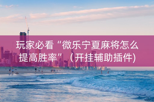 玩家必看“微乐宁夏麻将怎么提高胜率”（开挂辅助插件)