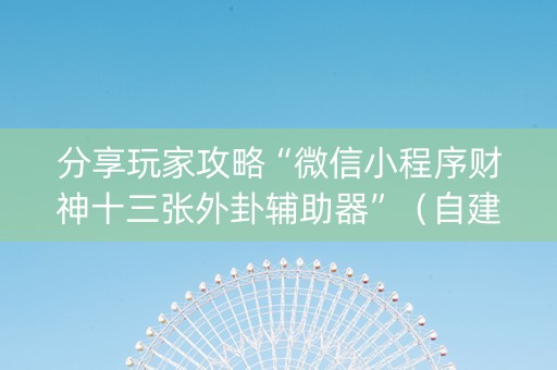 分享玩家攻略“微信小程序财神十三张外卦辅助器”（自建房怎么拿好牌)