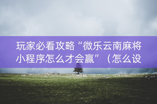 玩家必看攻略“微乐云南麻将小程序怎么才会赢”（怎么设置才能赢)