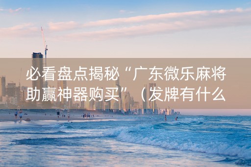 必看盘点揭秘“广东微乐麻将助赢神器购买”（发牌有什么规律吗)