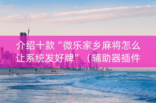 介绍十款“微乐家乡麻将怎么让系统发好牌”（辅助器插件)