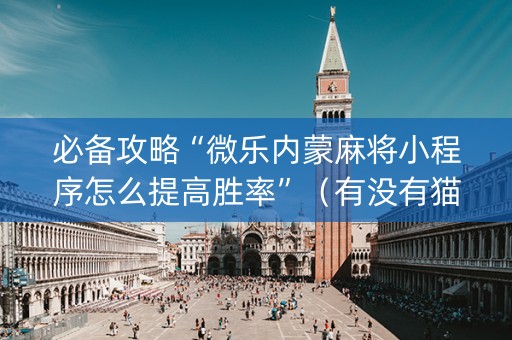 必备攻略“微乐内蒙麻将小程序怎么提高胜率”（有没有猫腻)