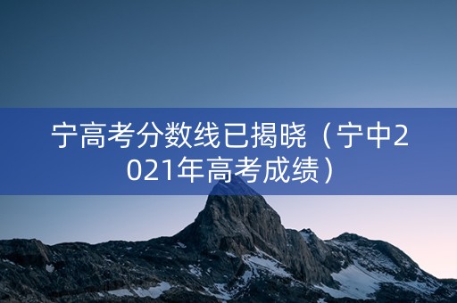 宁高考分数线已揭晓（宁中2021年高考成绩）