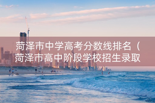 菏泽市中学高考分数线排名（菏泽市高中阶段学校招生录取分数线）