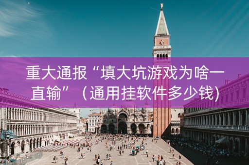 重大通报“填大坑游戏为啥一直输”（通用挂软件多少钱)