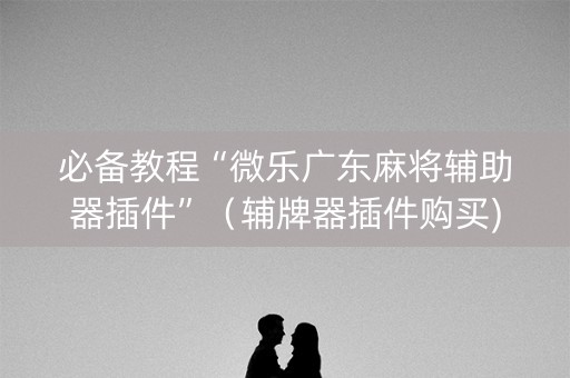 必备教程“微乐广东麻将辅助器插件”（辅牌器插件购买)