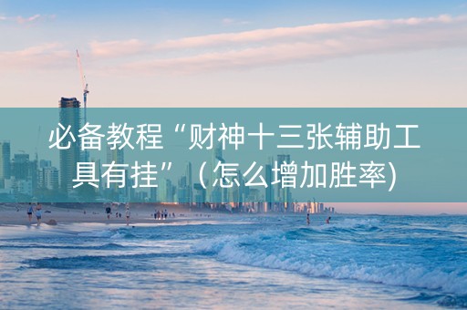 必备教程“财神十三张辅助工具有挂”（怎么增加胜率)
