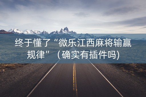 终于懂了“微乐江西麻将输赢规律”（确实有插件吗)