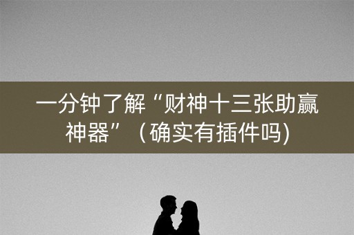 一分钟了解“财神十三张助赢神器”（确实有插件吗)