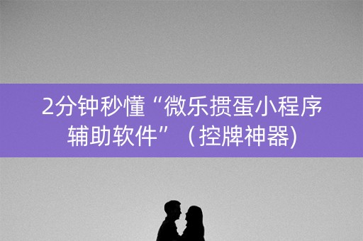 2分钟秒懂“微乐掼蛋小程序辅助软件”（控牌神器)