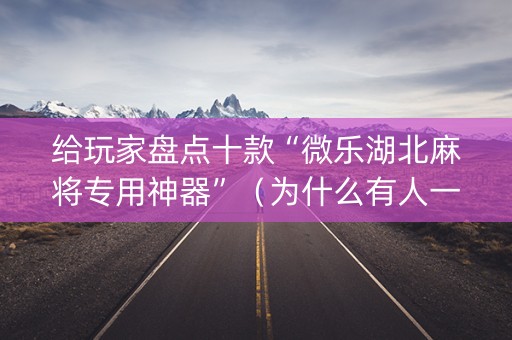 给玩家盘点十款“微乐湖北麻将专用神器”（为什么有人一直赢)