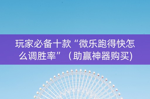 玩家必备十款“微乐跑得快怎么调胜率”（助赢神器购买)