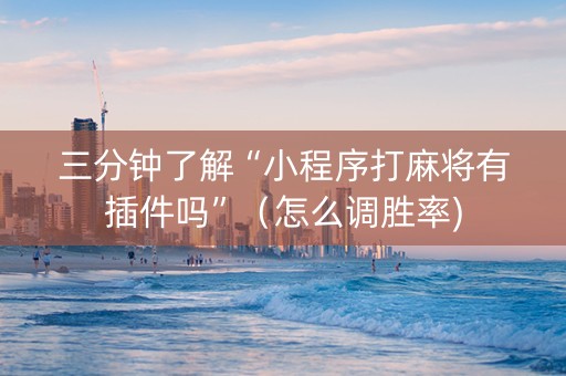 三分钟了解“小程序打麻将有插件吗”（怎么调胜率)