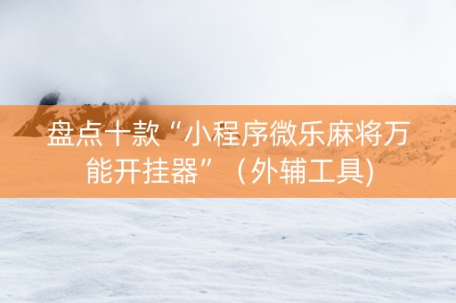 盘点十款“小程序微乐麻将万能开挂器”（外辅工具)