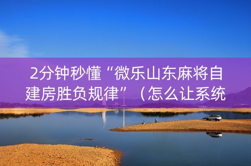 2分钟秒懂“微乐山东麻将自建房胜负规律”（怎么让系统给自己好牌)