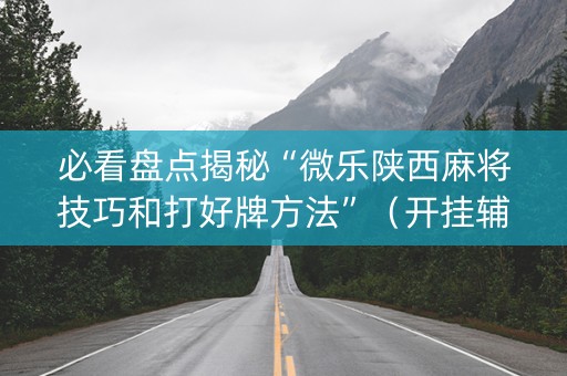 必看盘点揭秘“微乐陕西麻将技巧和打好牌方法”（开挂辅助器脚本)