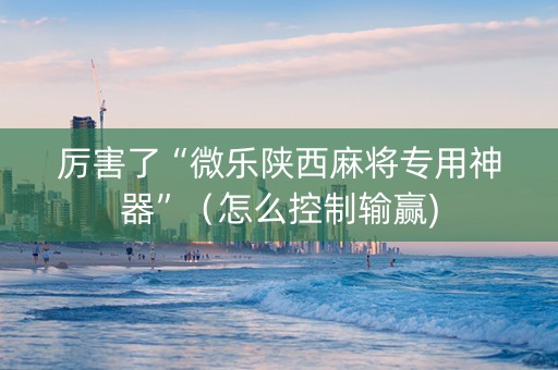 厉害了“微乐陕西麻将专用神器”（怎么控制输赢)