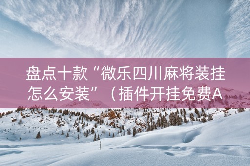 盘点十款“微乐四川麻将装挂怎么安装”（插件开挂免费AI)