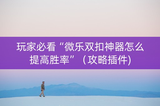 玩家必看“微乐双扣神器怎么提高胜率”（攻略插件)