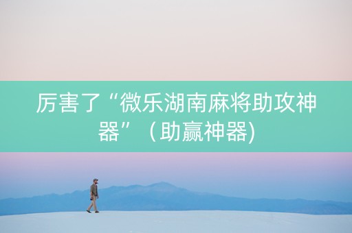 厉害了“微乐湖南麻将助攻神器”（助赢神器)