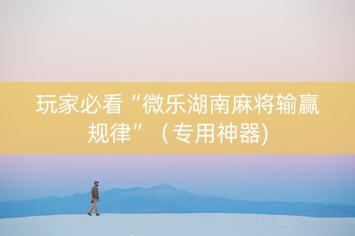 玩家必看“微乐湖南麻将输赢规律”（专用神器)