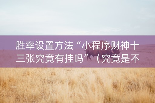 胜率设置方法“小程序财神十三张究竟有挂吗”（究竟是不是有挂)